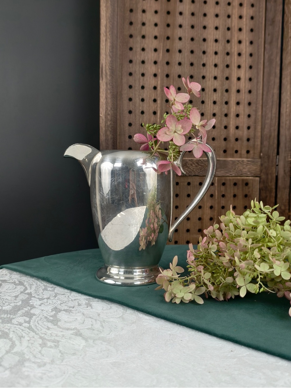 Vintage Silver Plated Pitcher Vase